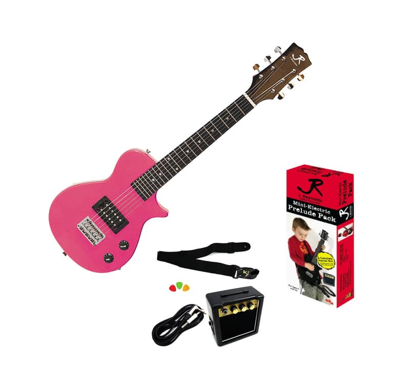 J. Reynolds JRPKLPPK Mini Electric Guitar Prelude Pack Pink image 1