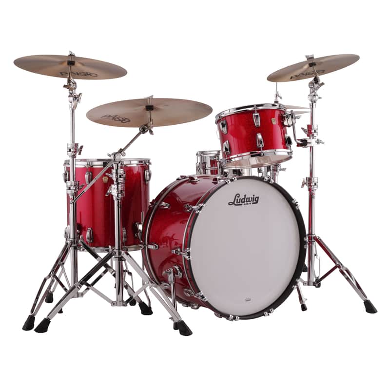 Ludwig Classic Maple 3-Piece Fab Drum Set Red Sparkle 22/13/16 image 1