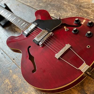 Greco Vintage SA-550 Semi-Acoustic Late 1970's Persimmon Red w/ Hardcase image 5