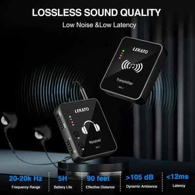 2.4G Wireless in Ear Monitor System Stereo Transmitter Receiver IEM System image 4