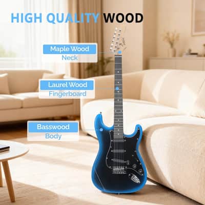Glarry Blue-Black Burst GST Electric Guitar w/20W Amplifier image 2