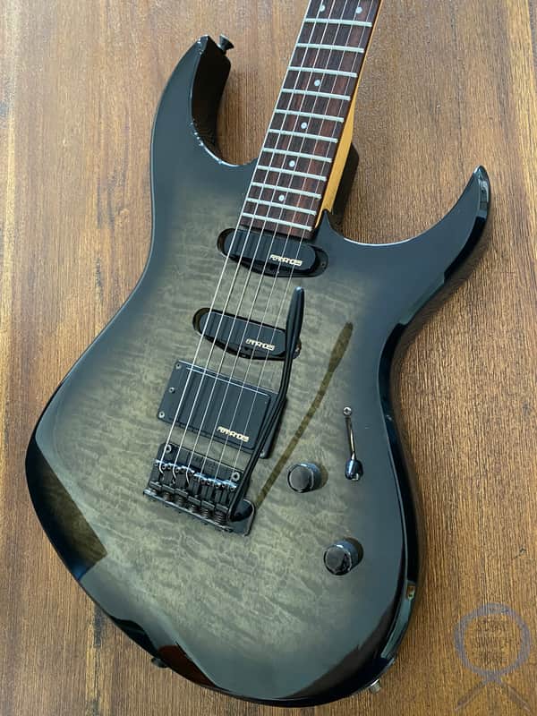 Fernandes HSS Super Strat, Quilted Black Burst, 1990s, MIJ image 1