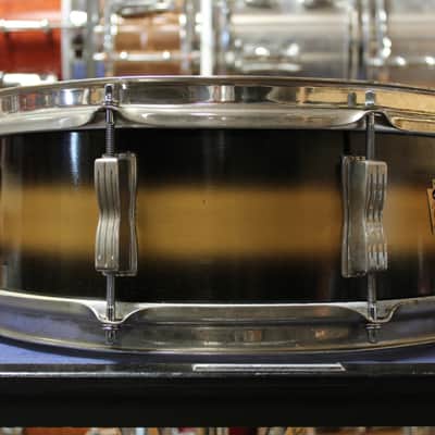 1960 Ludwig 5x14 Transition Badge Jazz Festival Snare Drum in Black and Gold Duco image 5