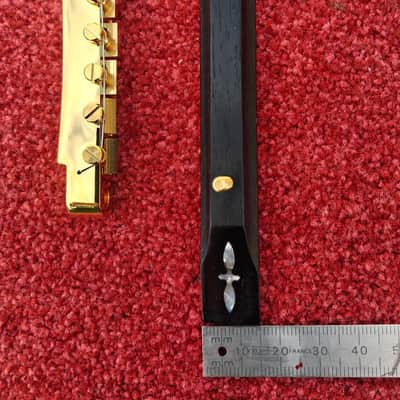 Inlaid ebony Bridge  for Gibson L-5 and high end Archtops Mid 70's - Ebony/Gold image 17