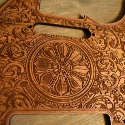 Handcrafted Cherrywood Pickguard for Fender Telecaster – Laser-Engraved Unique Design image 4