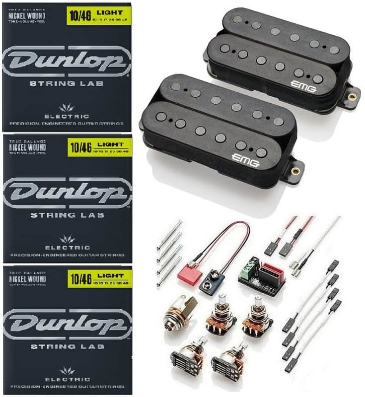 EMG Jim Root JR Daemonum Black Active Humbucker Set Standard Spaced Short Shaft Pots (3 STRING SETS) image 1