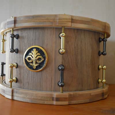 Melany Drum Co., Black-Gold, 13x7.5 Stave Snare Drum/Tomtom | Ships Worldwide image 2