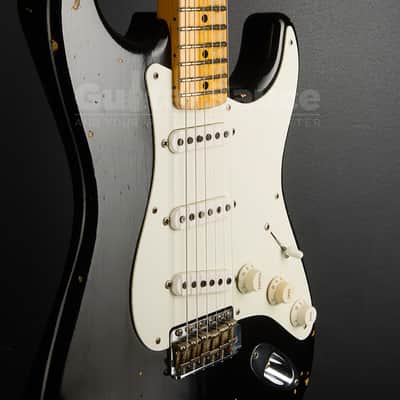 Fender Custom Shop 55 Stratocaster Heavy Relic Aged 2017 - Black Over Chocolate Two Tone Sunburst (COD 2136UG) image 9