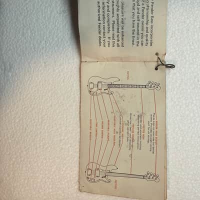 Fender Precision 1960s 1970s Bass Owners Manual Hang Tag Warranty 1960s. 1970s image 5