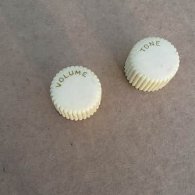Vintage Harmony Kay Silvertone Cupcake Guitar Knobs Set Volume and Tone image 2