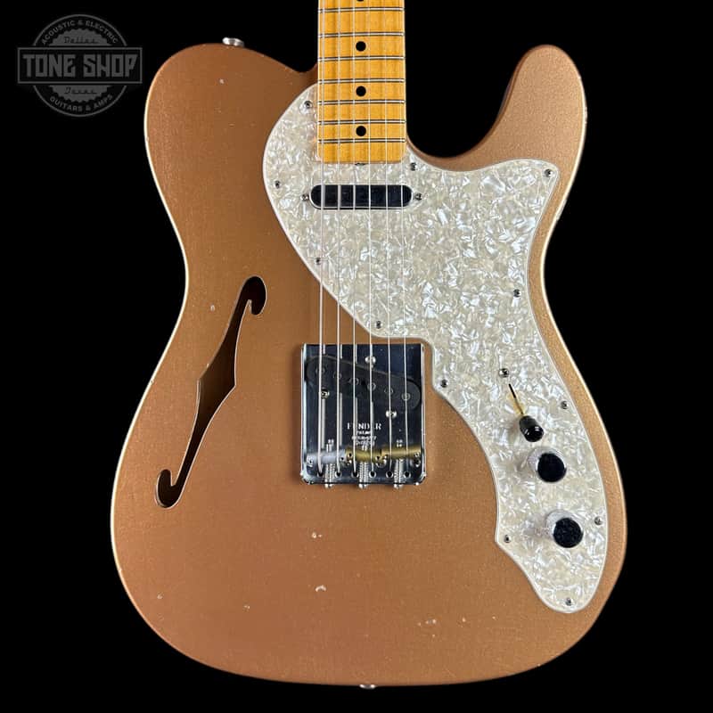 Used 2020 Fender Custom Shop Limited 1968 Thinline Telecaster Firemist Gold Metallic w/case TSU24939 image 1