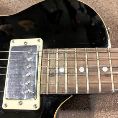 Epoch Baldwin LP Electric Guitar, Black, Chrome, Budget Starter, Thin Body image 4