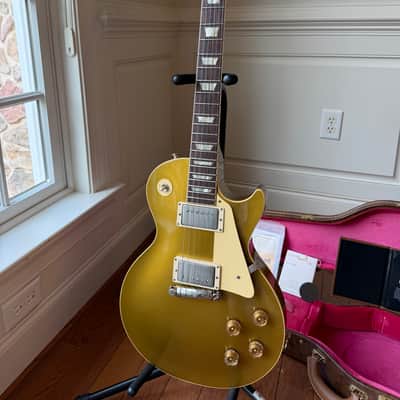 2022 Gibson Custom Shop M2M ‘54 Reissue R4 Les Paul Double Gold Stinger VOS - Gold Top image 4