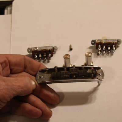Fender Mustang original 1968 parts two switches and bridge 1968 image 2