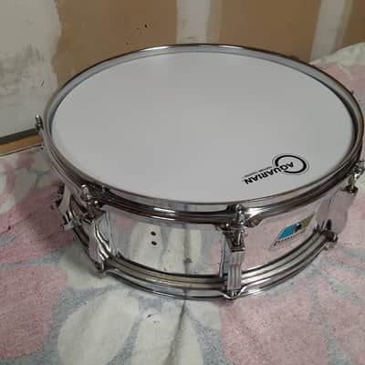 Ludwig L-600 S/L Series 5x14" 8-Lug Wood Snare Drum with Rounded Blue/Olive Badge 1984 - 1988 - Chrome image 3