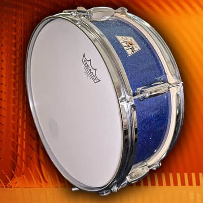 Majestic Drums 5x14" 6-Lug 'Stencil' Snare Drum (1960s) in Blue Sparkle image 5