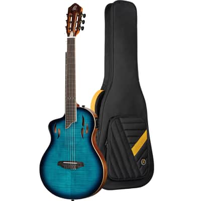 Ortega RTPDLX-FMA-L TourPlayer Series Solid Okoume Body Slim Neck Nylon 6-String Acoustic-Electric Guitar w/Gig Bag For Left Handed Player image 1