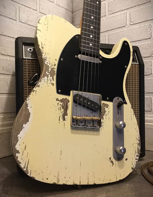 USA Relic Tele Style Electric Guitar Road Worn Cream Nitro by Nate's Relic Guitars image 1