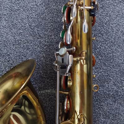 Borgani 0166S Vintage Tenor Saxophone 1980s - Gold Lacquer with Silver Nickel Keys image 9