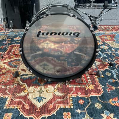 Ludwig 50th Anniversary Vistalite 3-Piece Drum Set - Black Sparkle Smoke image 11