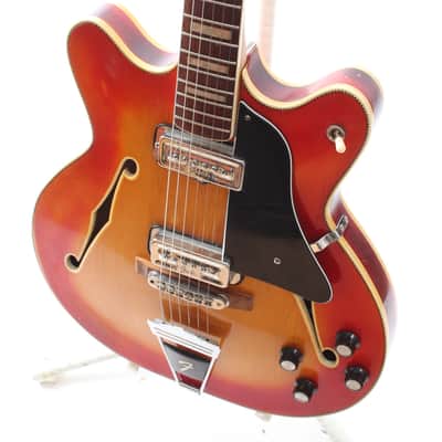 1967 Fender Coronado II cherry sunburst checkerboard binding image 3