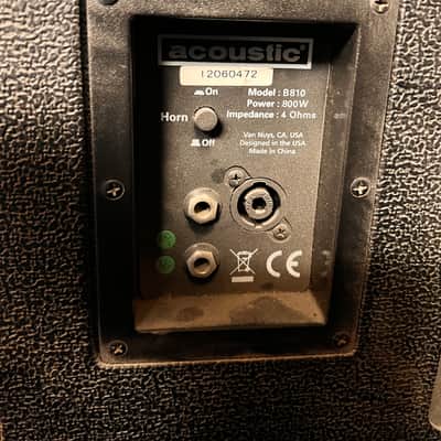 Acoustic B810 Bass 8x10 Cabinet 2010s - Black Tolex image 2