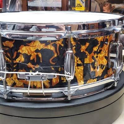 Barton 5"x14" Snare Drum - Gold & Black Pearl VIDEO !!! image 4