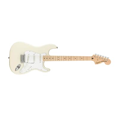 Squier Affinity Series Stratocaster 6-String Electric Guitar with Maple Fingerboard (Right-Handed, Olympic White) image 2
