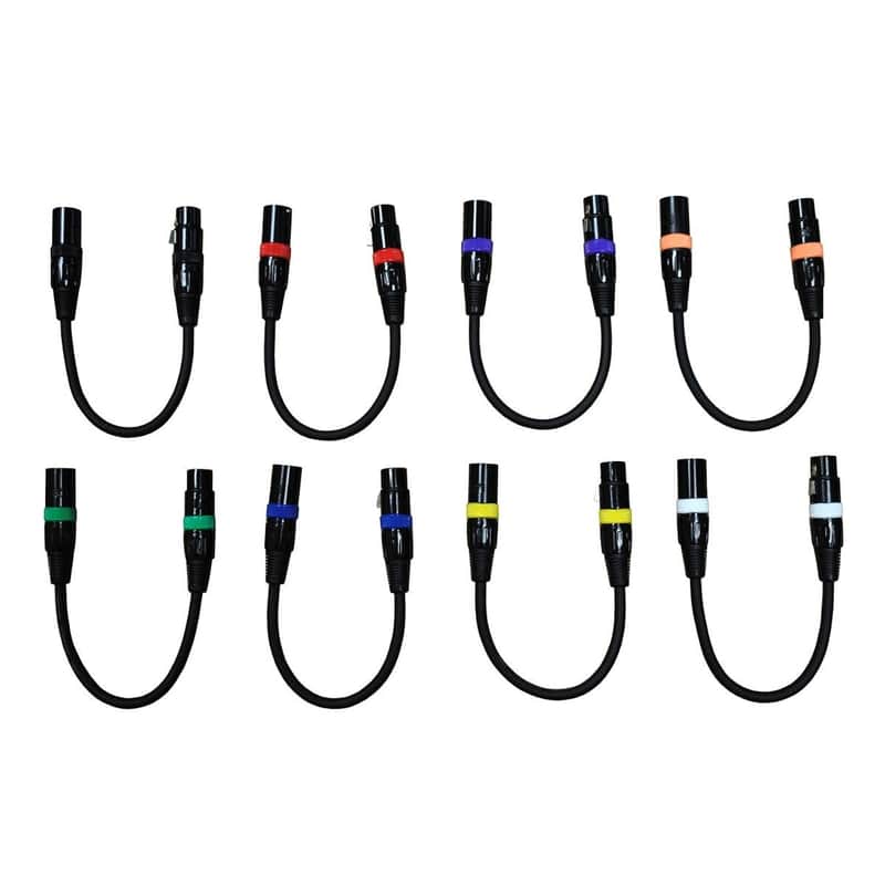 Audio 2000S 8 Pack 1 Ft Xlr Male To Female Microphone Cable E-02101-E8 image 1