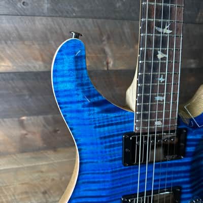 PRS Wood Library Custom 24 Flame Top  Brazilian Rosewood Fretboard!  - Aquamarine 411452 image 2