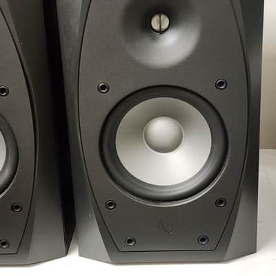 Infinity Entra One Bookshelf Speakers Pair Missing Covers 15"H x 8.5"W x 9.5D image 4