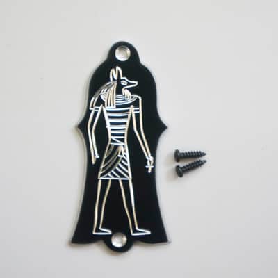 Engraved Anubis Wolf Guitar Truss Rod Cover image 1