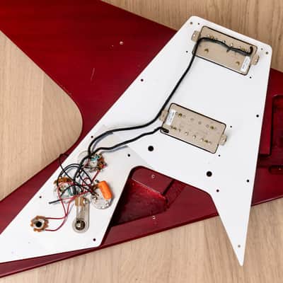 2008 Edwards by ESP E-FV-85D Flying V 67-Style Electric Guitar Cherry w/ USA Duncans, Japan image 15