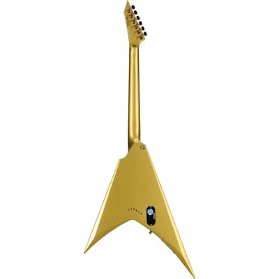ESP LTD Kirk Hammett KH-V Electric Guitar (with Case), Metallic Gold image 6