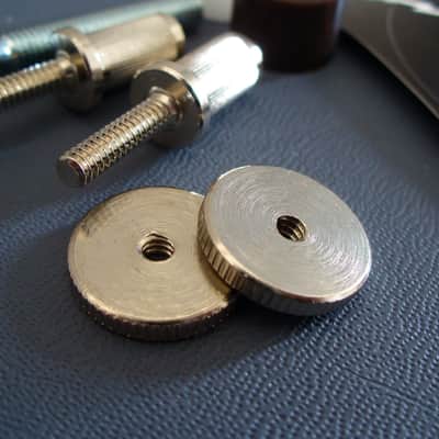 Gibson soft brass thumbwheels and posts adapters for ABR-1 bridge MK3 Les Paul Royal Mount 2026 - Nickel image 3