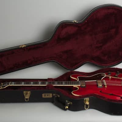 Epiphone Sheraton E212TV Arch Top Semi-Hollow Body Electric Guitar (1964), ser. #67842, black hard shell case. image 10