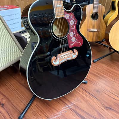 Epiphone J-200 EC Studio Acoustic Electric Guitar- 2025- Ebony- New! image 3