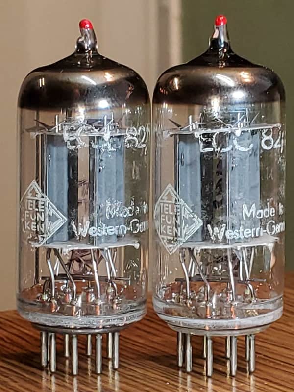 Telefunken 12AU7/ECC82 mdeical grade / red tip matched pair MaxiPreamp2/TV-7 tested (2) tube lot image 1