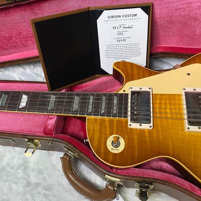 NEW ! Gibson Custom Shop 1959 Les Paul - Golden Poppy Burst - Authorized Dealer - Hand Picked Curly Maple Flame Top - VOS - 8.8 lbs - G07184 image 12