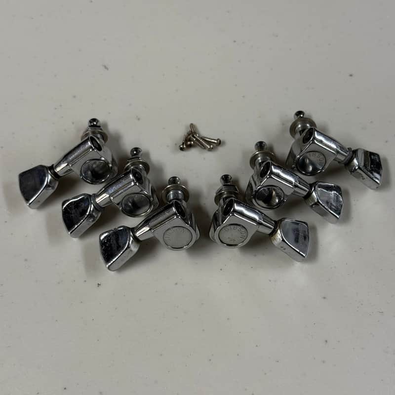 1970's Gibson Embossed Sealed Tuners with Bushings and Screws (T-418) image 1