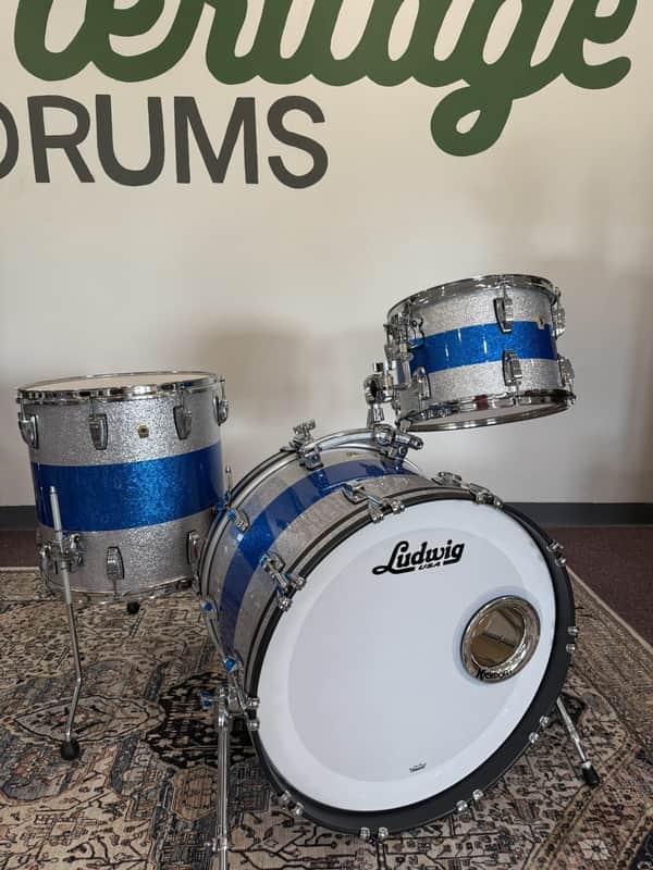 Ludwig Classic Maple Fab Outfit 3-Piece Shell Pack Silver-Blue-Silver Triband image 1