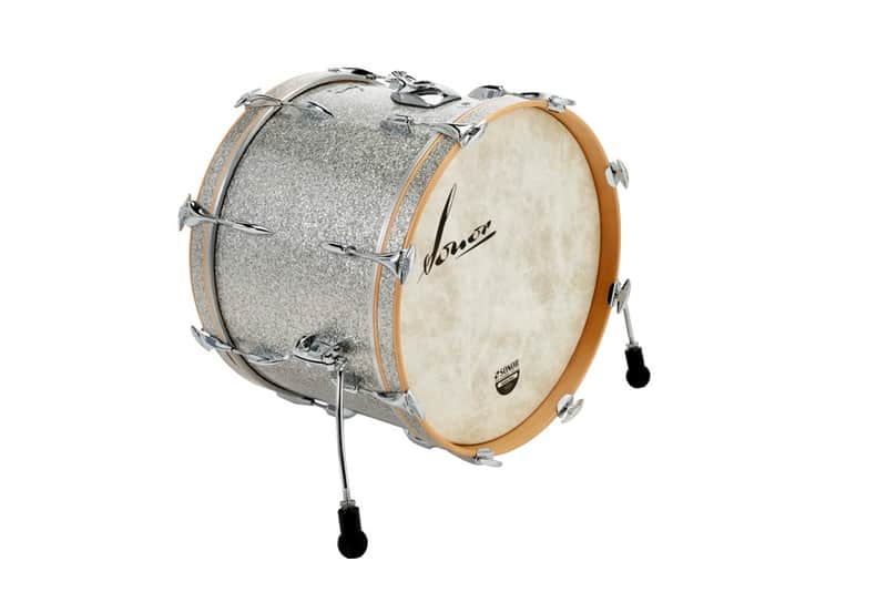 Sonor *Pre-Order* Vintage Series 20x14" Silver Glitter 9 ply Beech Bass Kick Drum | With Mount | Special Order | Authorized Dealer image 1