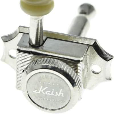 3x3 Vintage Style Guitar Locking Tuners Guitar Tuning Keys Pegs Guitar Lock Machine Heads for Les Paul Guitars Nickel with tulip Button image 4