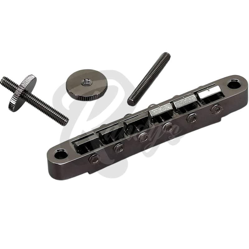 Gotoh GE104B Nashville Tune-O-Matic Bridge w/ M4 Posts - Fits Gibson®-Black Chrome/Cosmo Black image 1