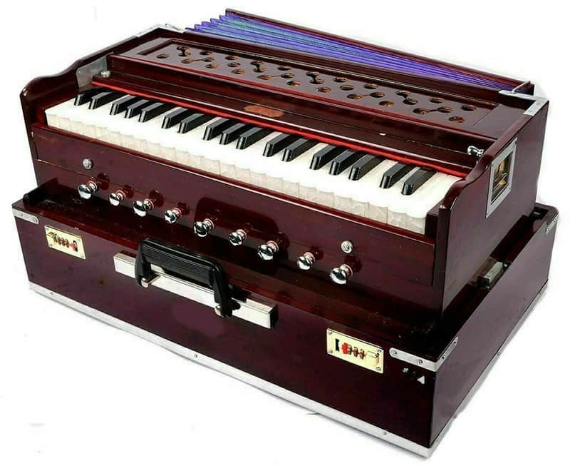 Handmade Harmonium 9 Stopper Portable High Quality 42 Keys Double Reed Multi Bellow 2022 image 1