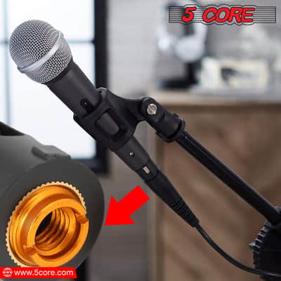 5 Core Microphone Clip Holder 2 Pieces with Screw Adapters 5/8 to 3/8 Inch image 3