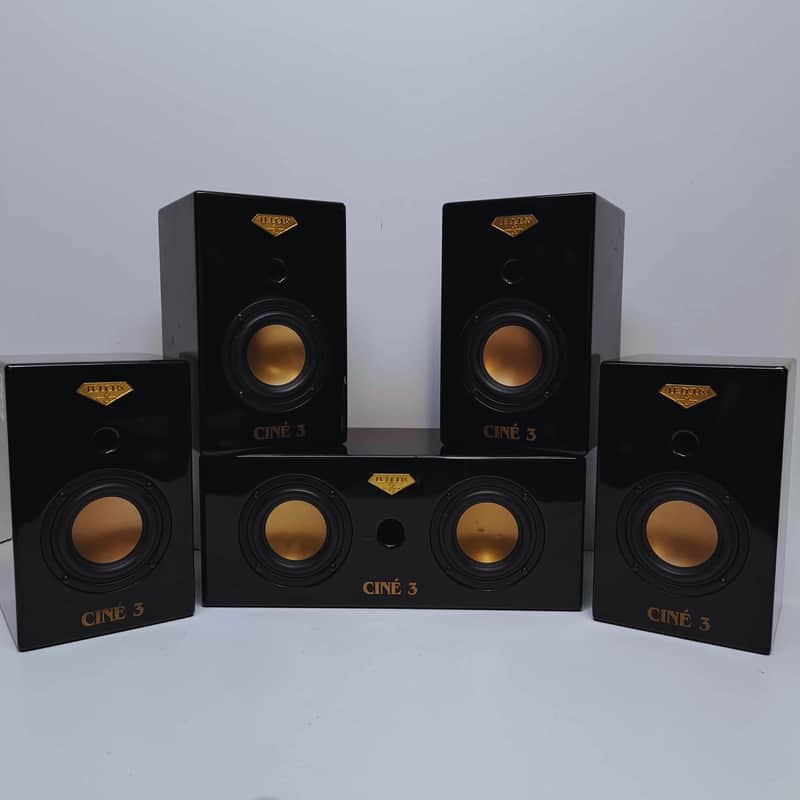 Le Doux Acoustique Ciné 3 350-Watts Bookshelf Speakers + 1 Center 2015 - Black image 1
