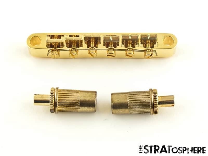 USED Epiphone Gibson Style Gold Bridge w/ Studs Guitar Parts image 1
