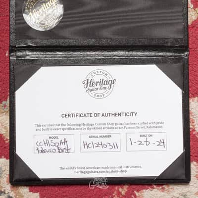 Heritage Custom Shop Core H-150 - Tobacco Sunburst (Artisan Aged) #HC1240311 Second Hand image 24
