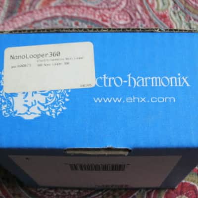 mostly very clean Electro Harmonix EMPTY CARDBOARD BOX + orig Owner's Manual ONLY for Nano Looper 360 (NO pedal, NO power supply, NO warranty / registration paperwork) 2014 (2010s) BOX: cardboard - OUTER AREAS blue / GRAPHIC black & white, white image 13